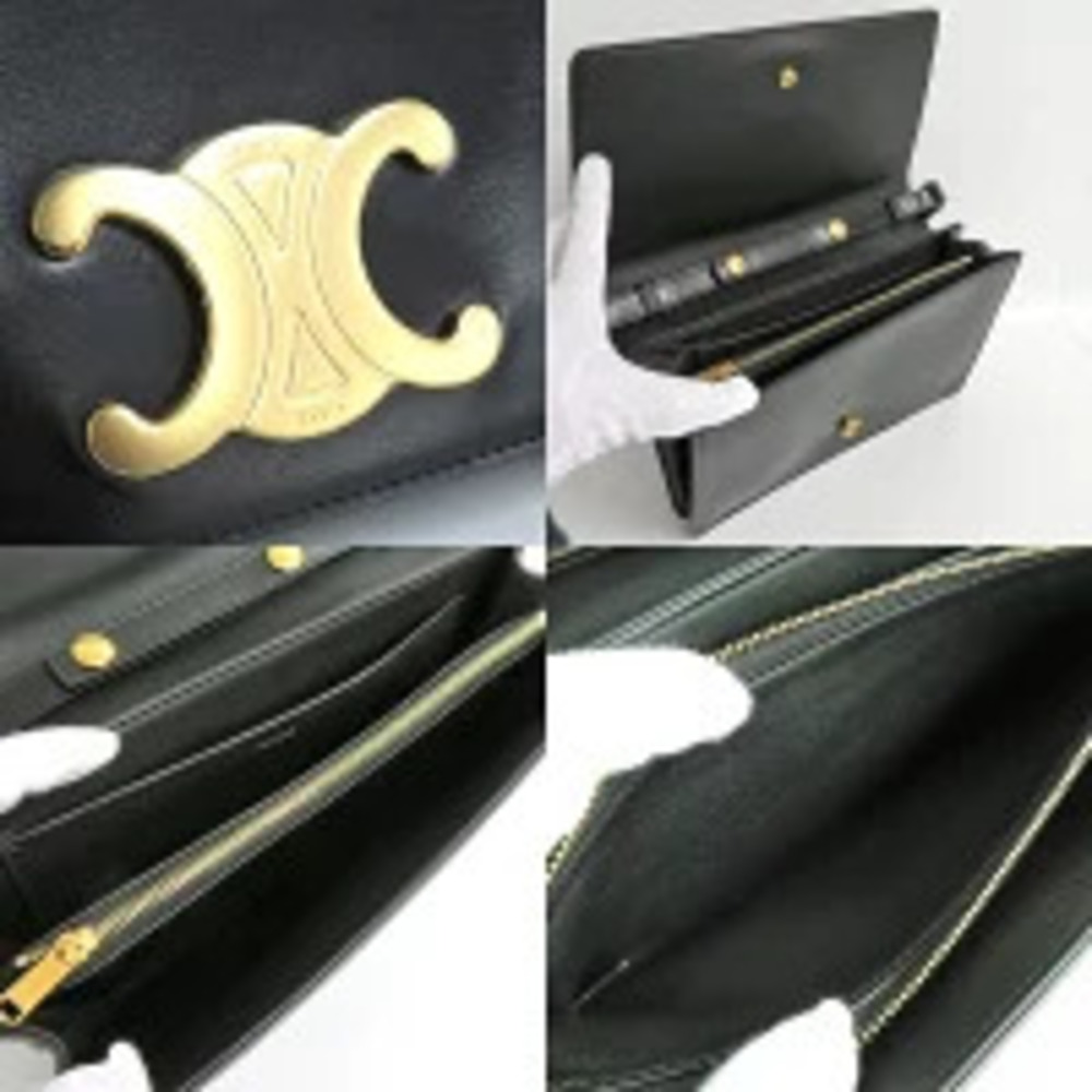 Celine Trapeze Triomphe Bag Leather Black One Shoulder - Picture 6 of 6